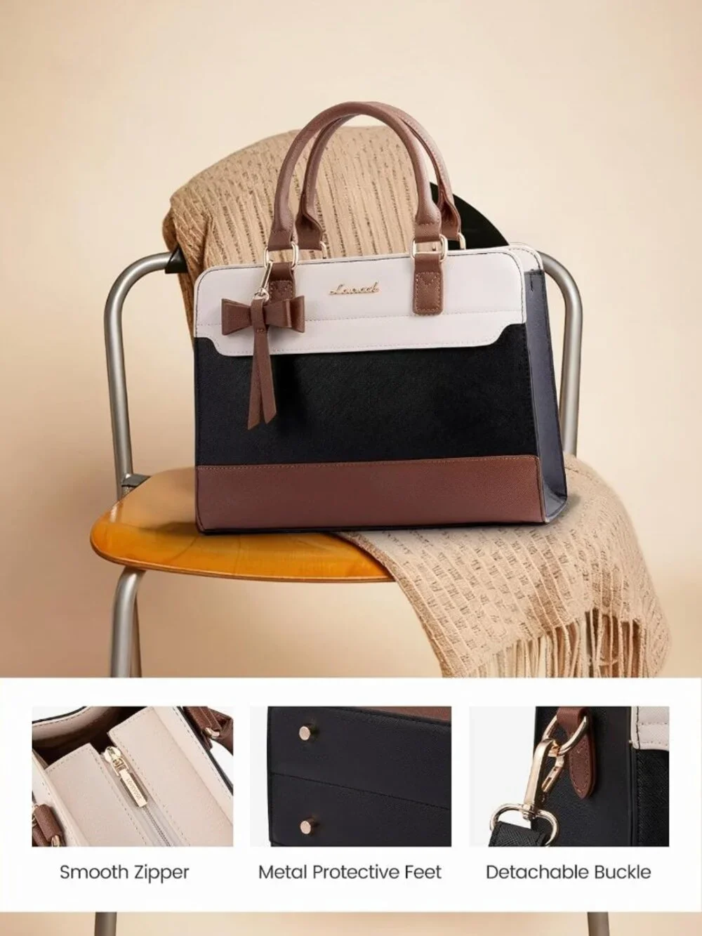 Elegant Leather Tote & Crossbody Bag | Versatile Handbag for Office, Travel
